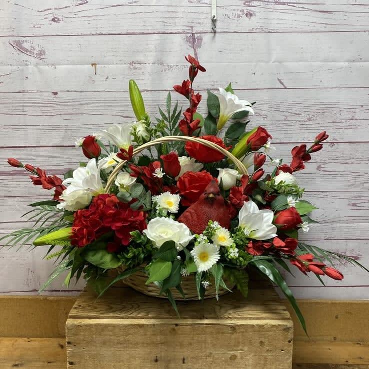 A Cardinal's Nest Silk (Artificial) Arrangement