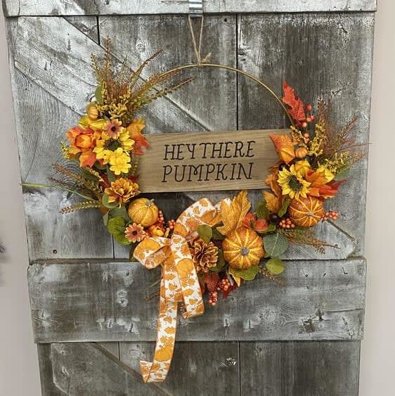 Hey There Pumpkin Silk (Artificial) Wreaths