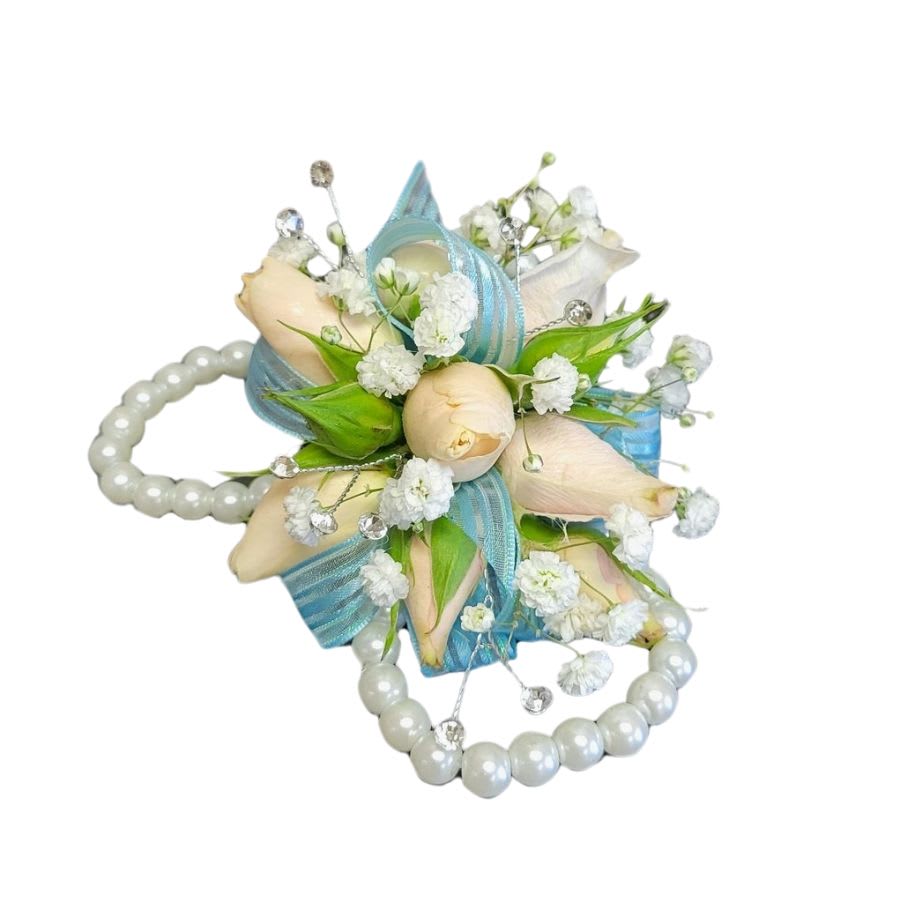 Pale Pink with Pearls Corsage Flower Bouquet