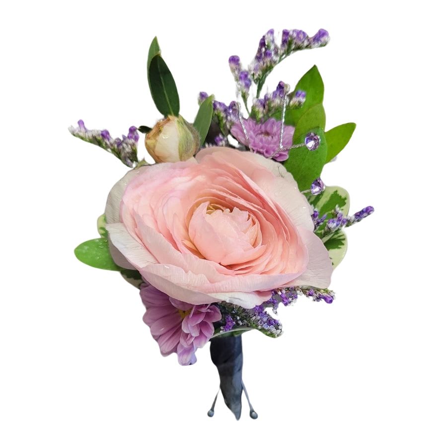 Full Floral with Greenery Boutonniere Flower Bouquet