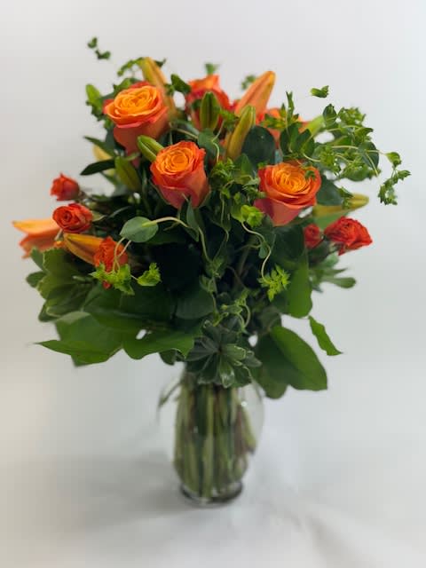 Fiery Lily and Roses