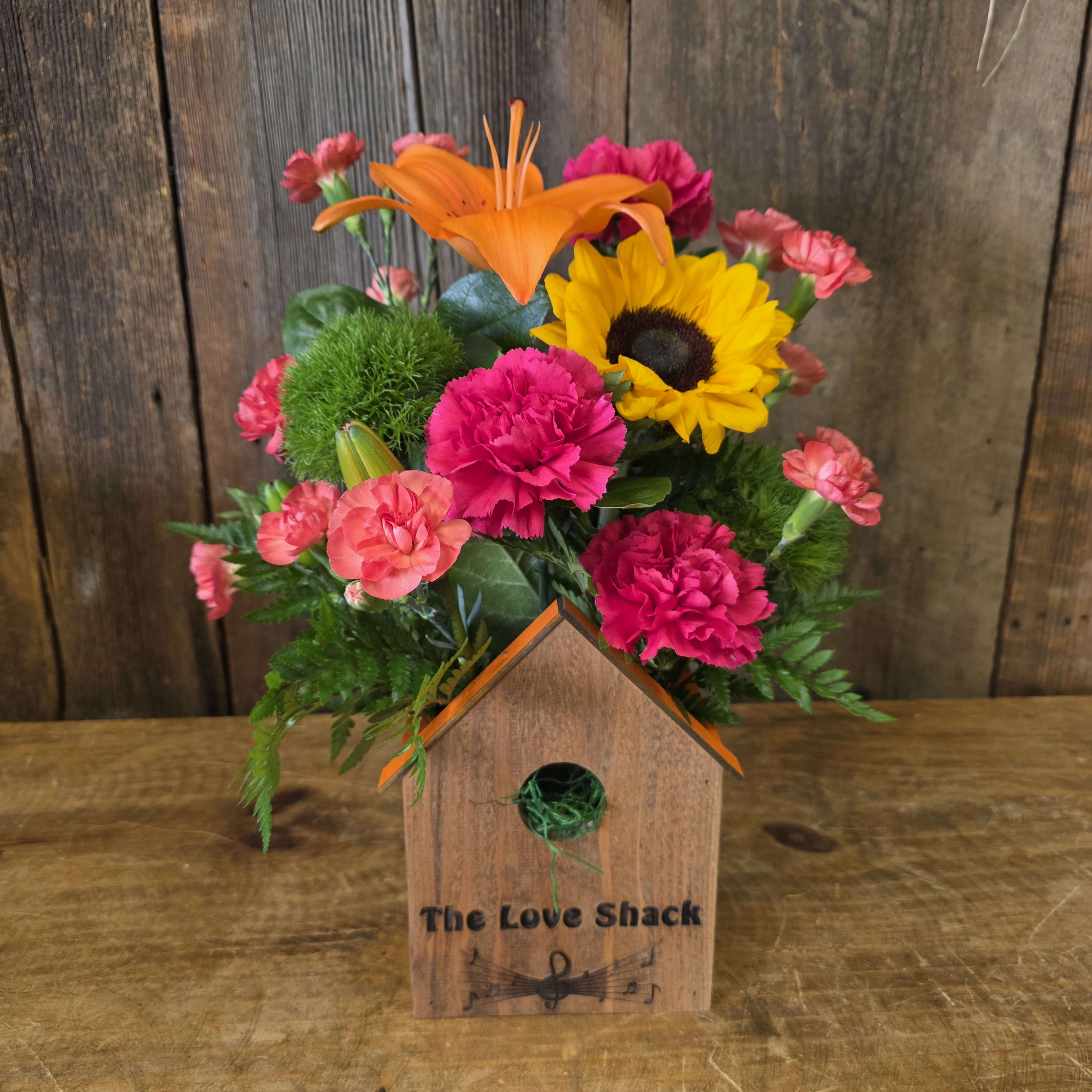 Love Shack Birdhouse Bouquet
