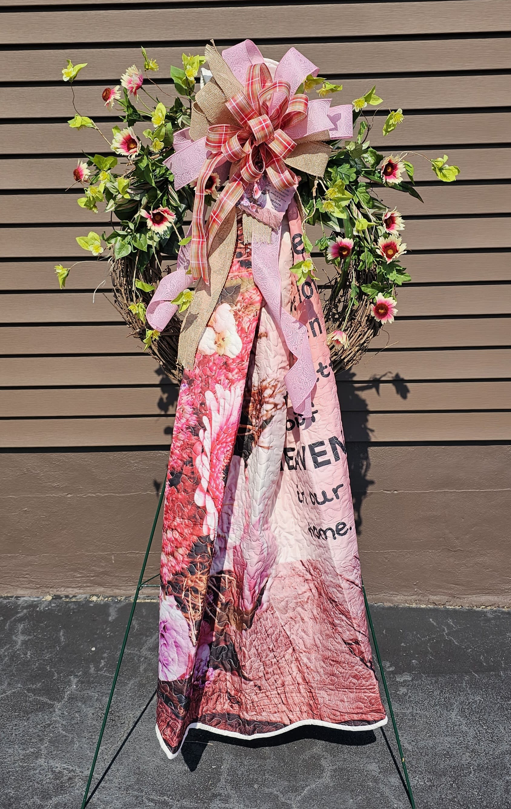 Sympathy Throw Blanket Stand Flower Bouquet