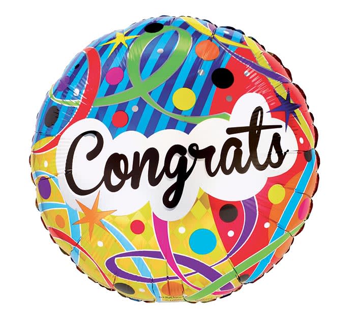 Congrats Streamers Balloon Flower Bouquet