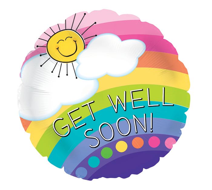 Get Well Rainbow Balloon Flower Bouquet