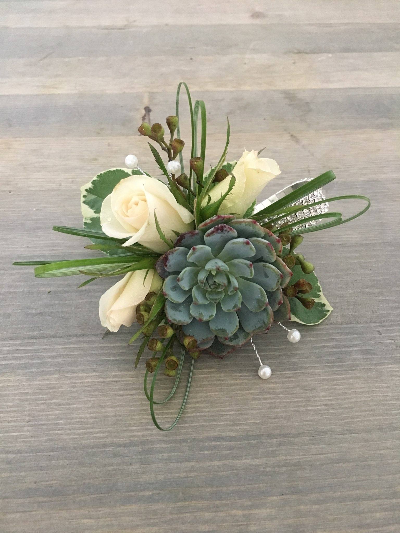 Trendy Succulent Corsage Flower Bouquet
