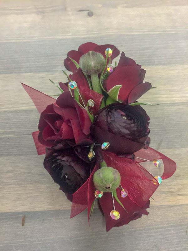 Red Rose Corsage Flower Bouquet