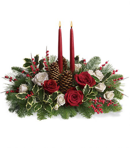 Christmas Wishes Centerpiece Flower Bouquet