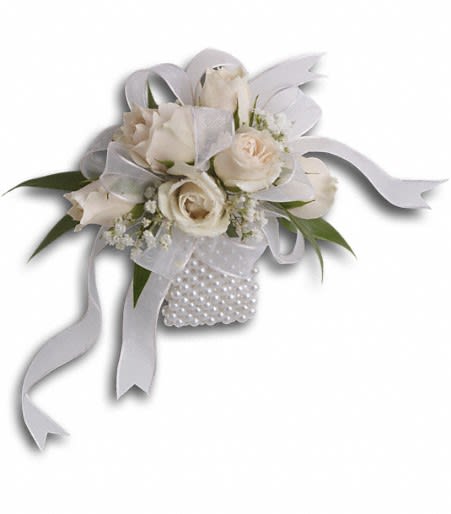 White Whisper Wristlet Flower Bouquet