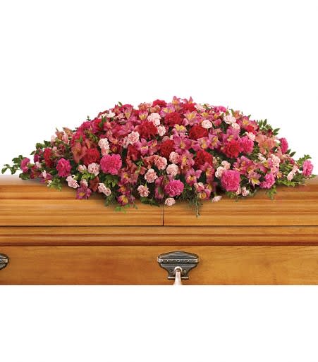 A Life Loved Casket Spray Flower Bouquet