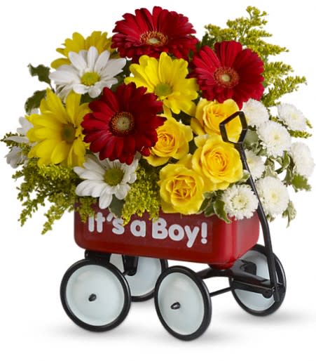 Baby's First Wagon - Boy Flower Bouquet