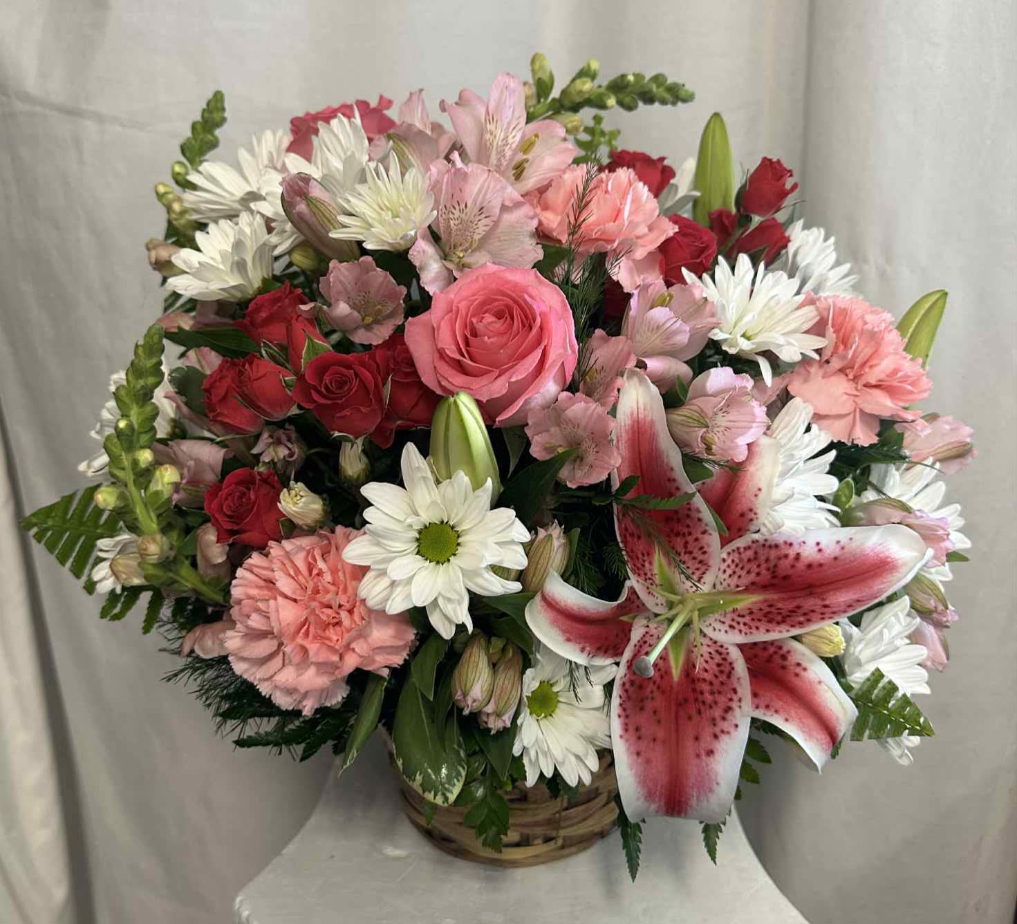 Pink Tranquility Basket ` Flower Bouquet