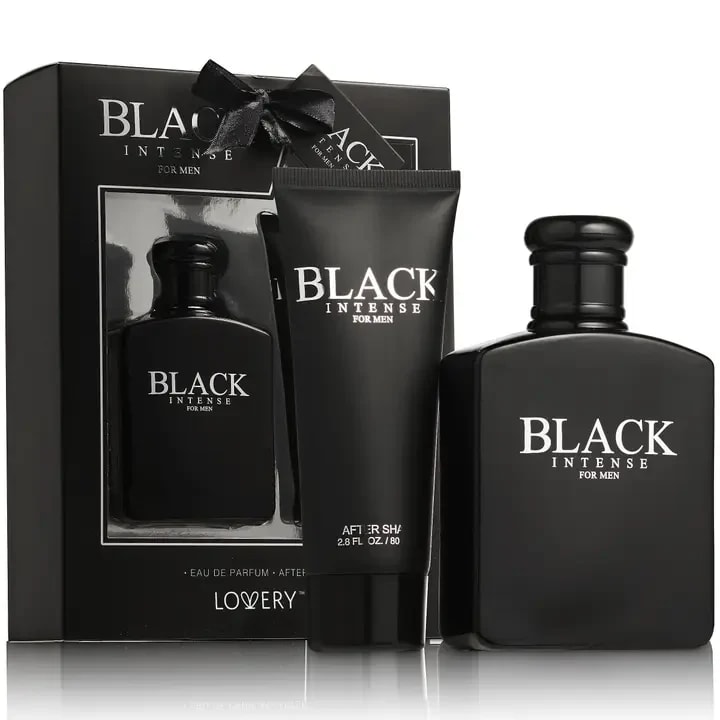 Black Intense Men's Bath & Body Care Set Flower Bouquet