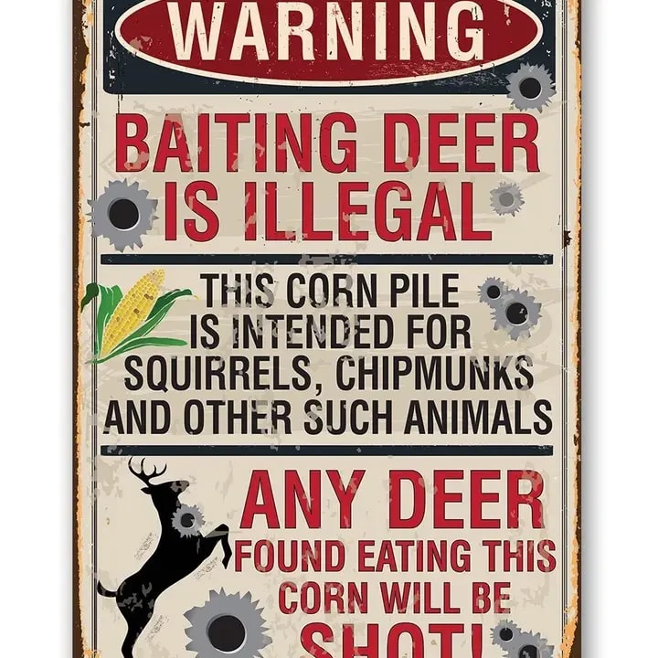 Baiting Deer is Illegal - Metal Sign