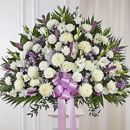 White With a Touch Of Lavender Sympathy Basket