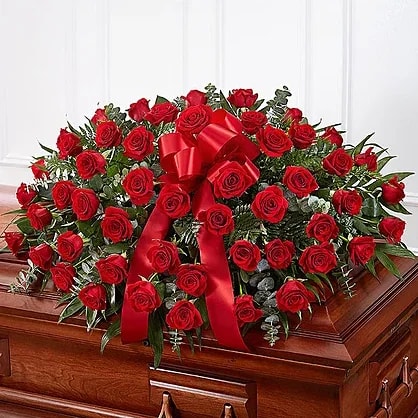 Red Rose Half Casket Spray