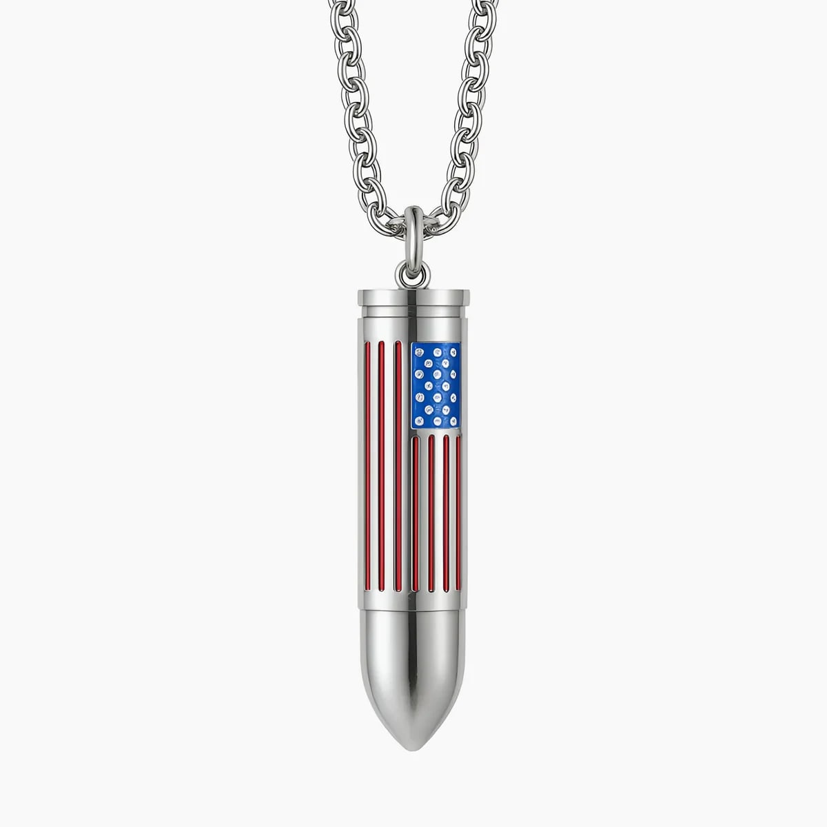 American Flag Bullet Keepsake Cremation Necklace