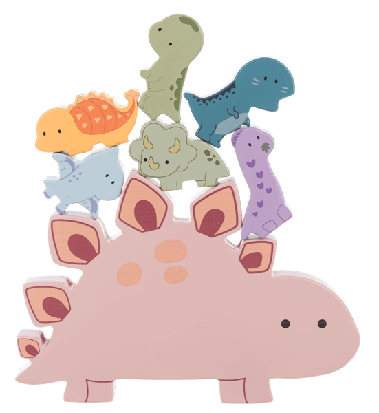 Wooden Dino Balance Stacker Flower Bouquet