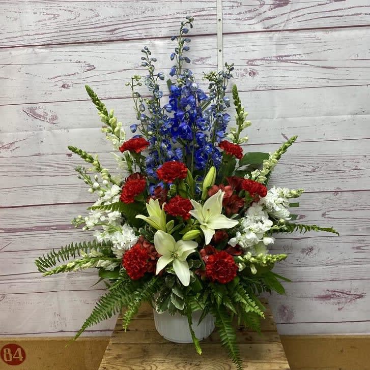 Patriotic Memorial Arrangement Flower Bouquet