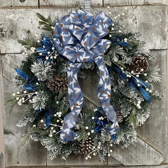 Blue Ice Silk (Artificial) Wreath
