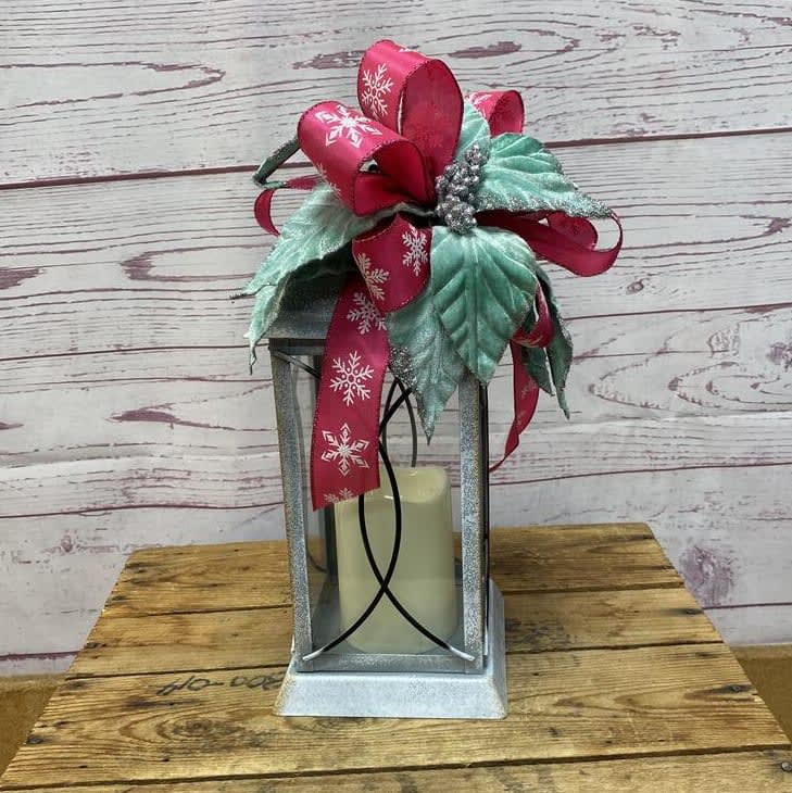 Color Pop Poinsettia Silk (Artificial) Lantern