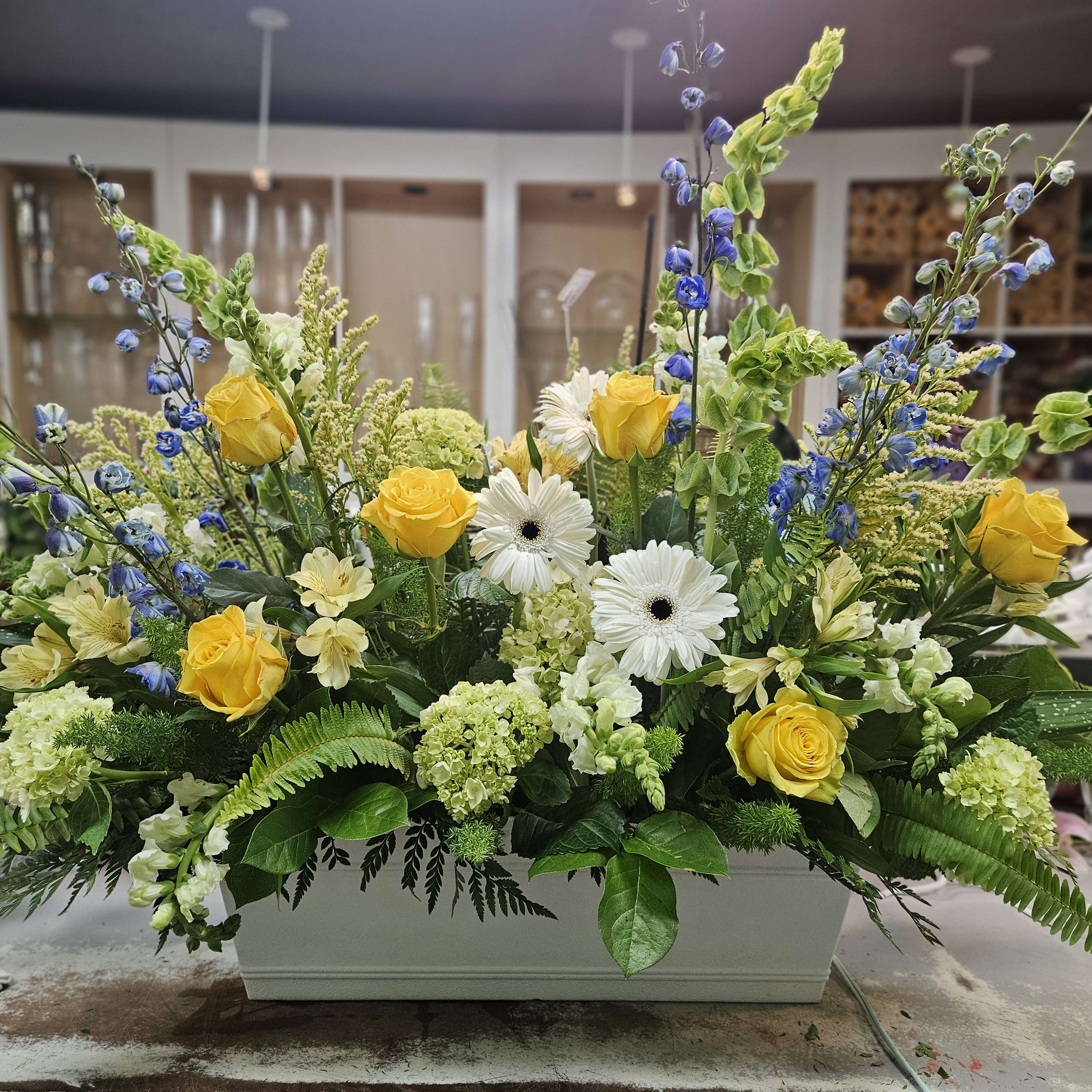 Sunshine Memorial Box Flower Bouquet