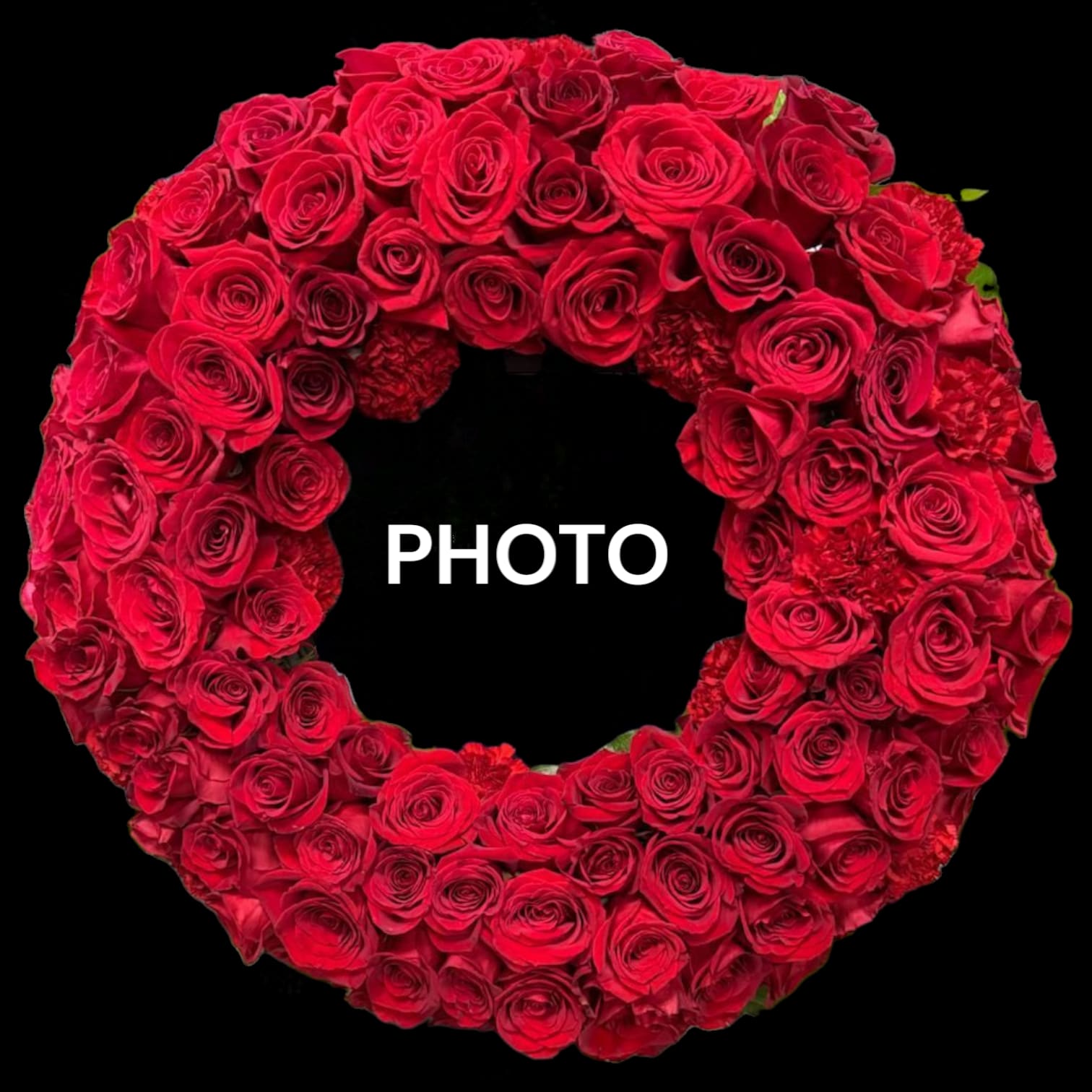 ALL RED PHOTO WREATH