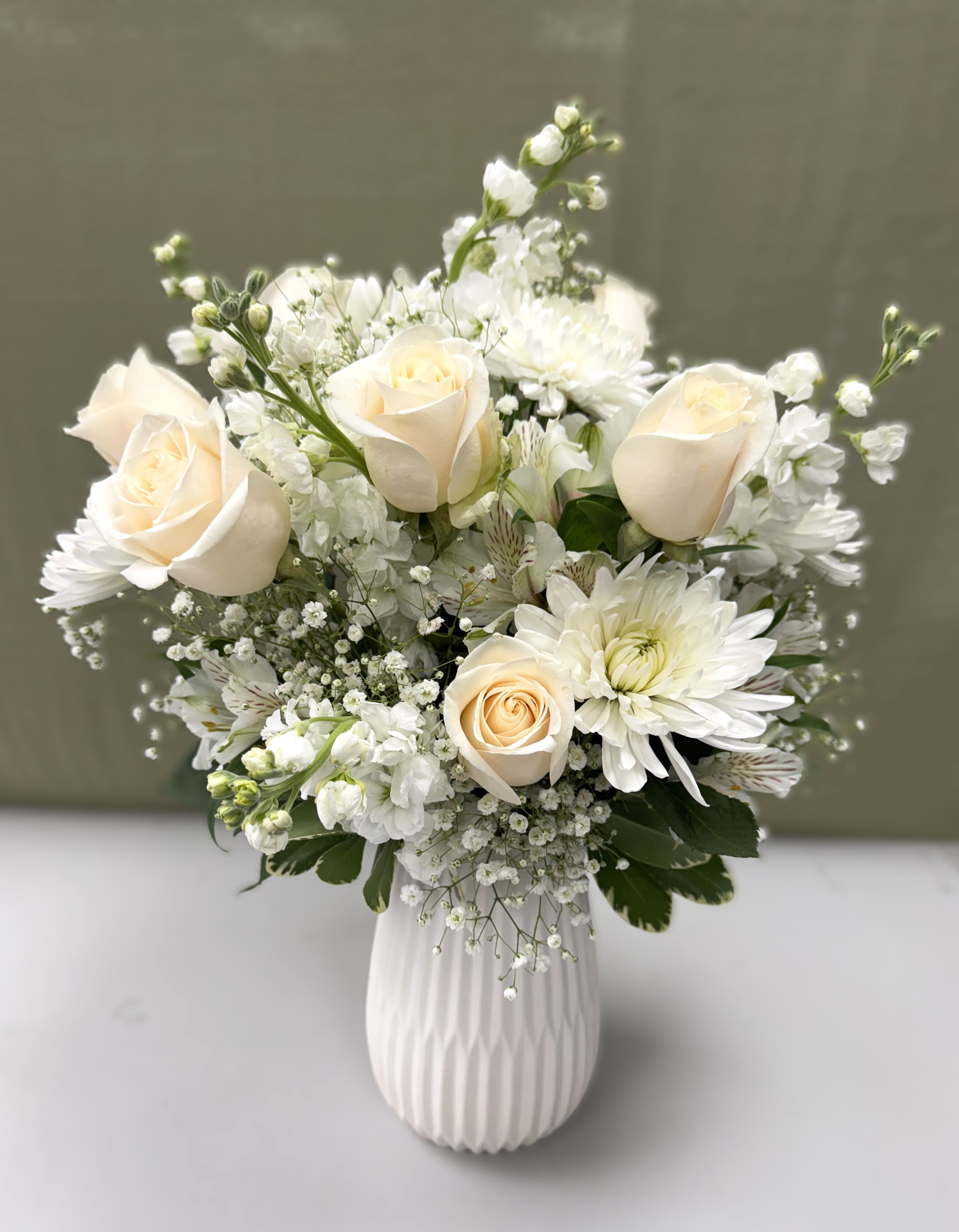 With Grace - All White Flower Bouquet