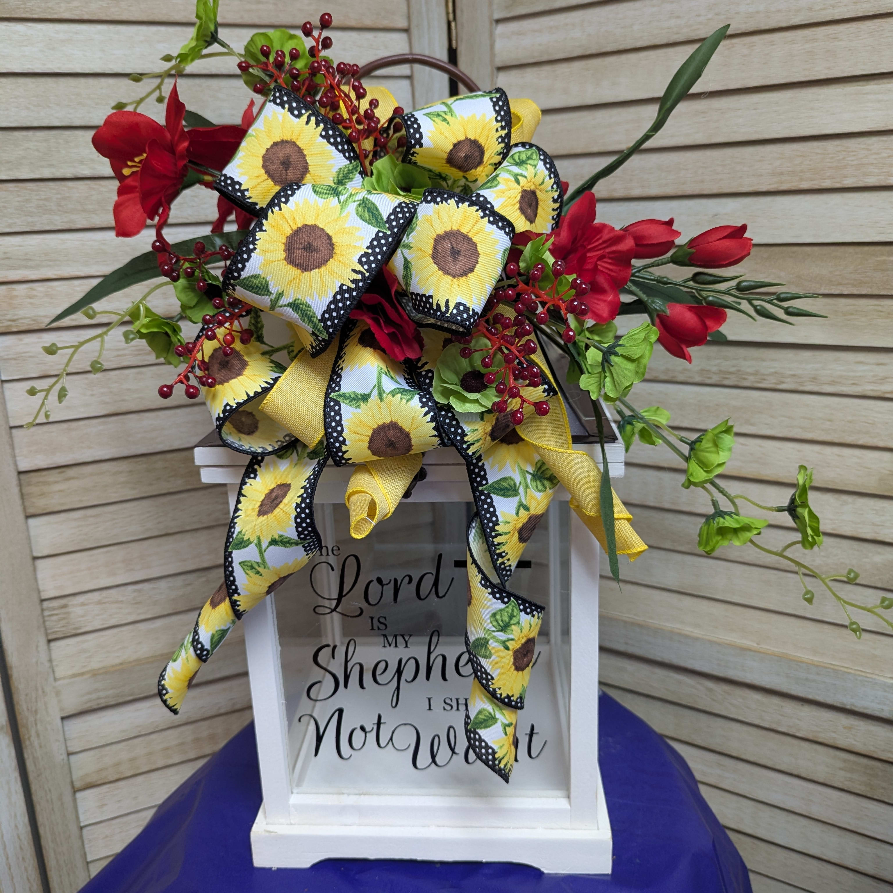 Lord is my Shepherd Lantern Flower Bouquet