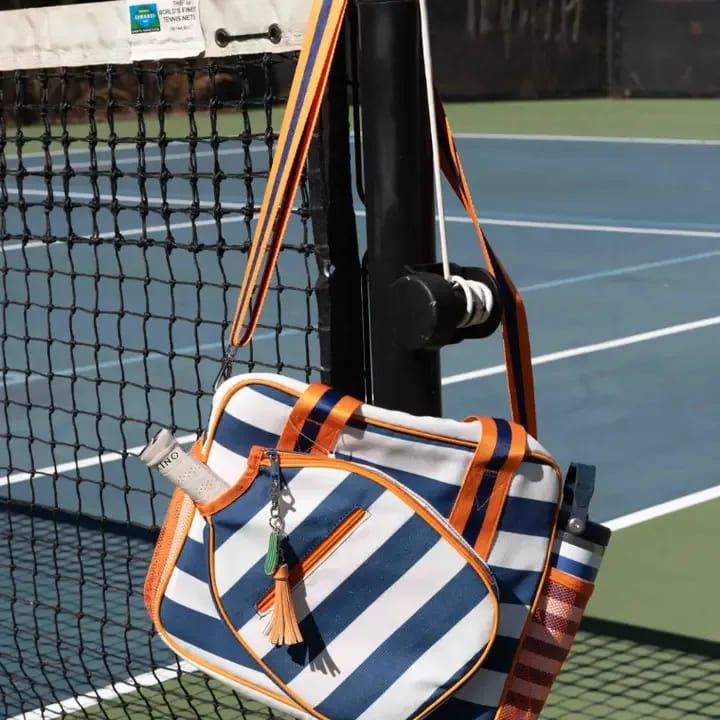 Stripped Navy Pickleball Tote