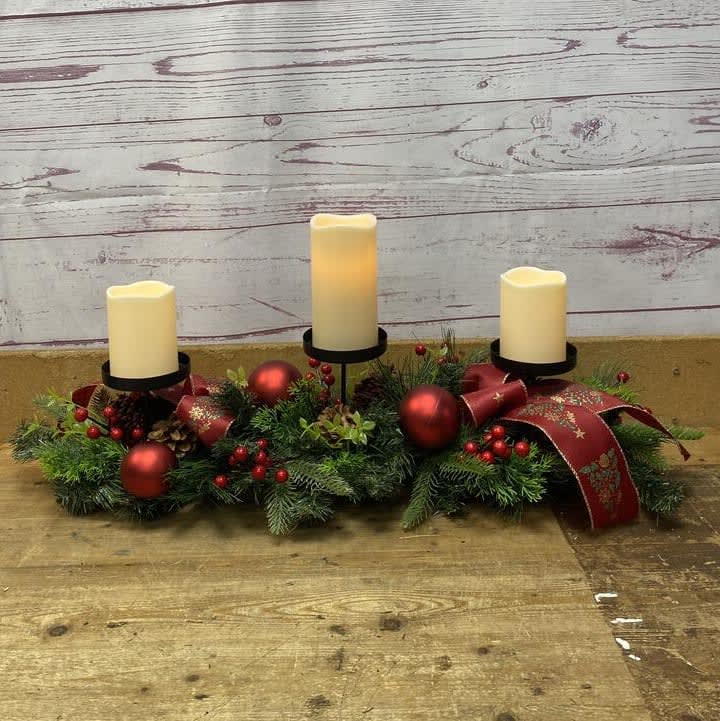 Traditional Red Silk (Artificial) Centerpiece