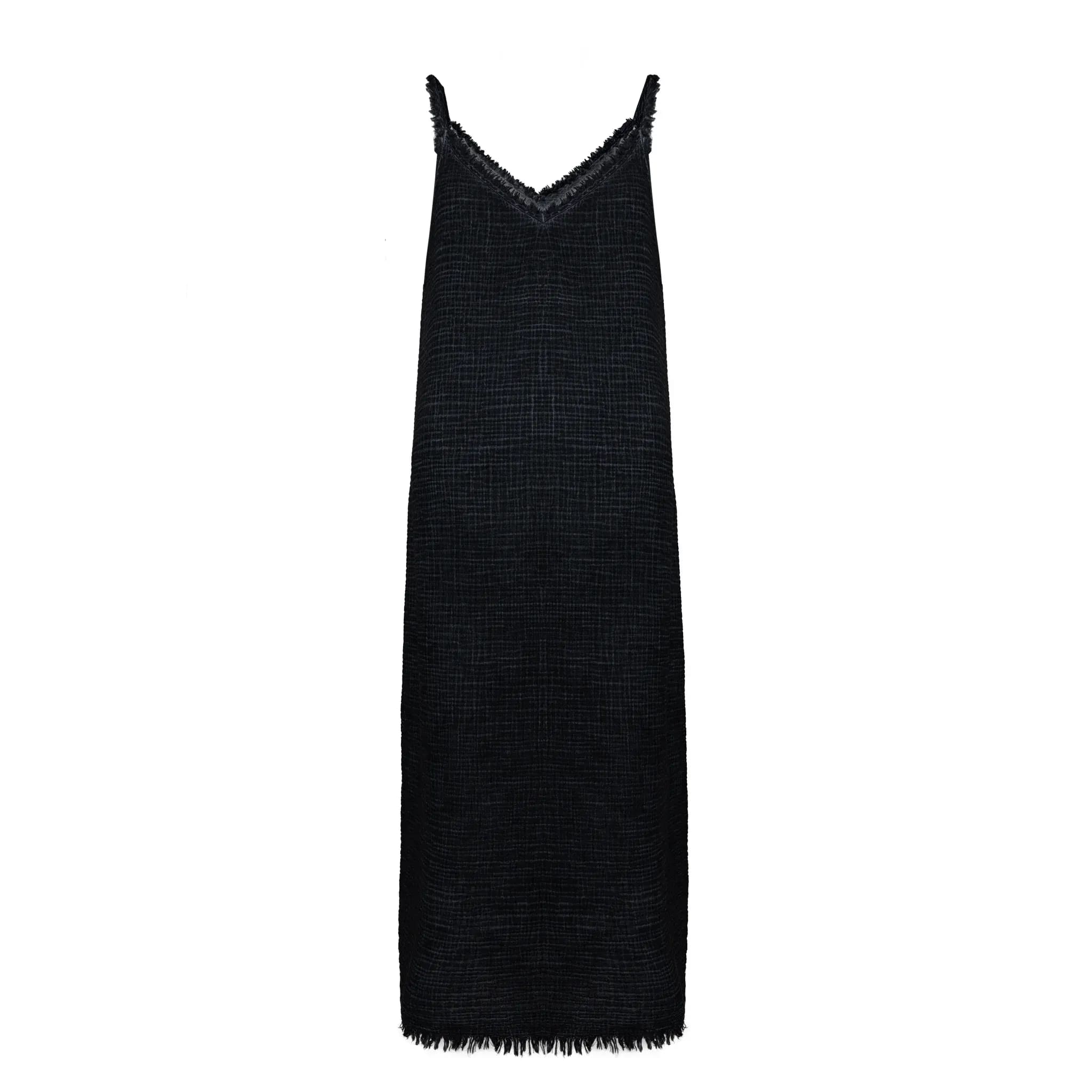 Crinkle Strappy Dress - Black