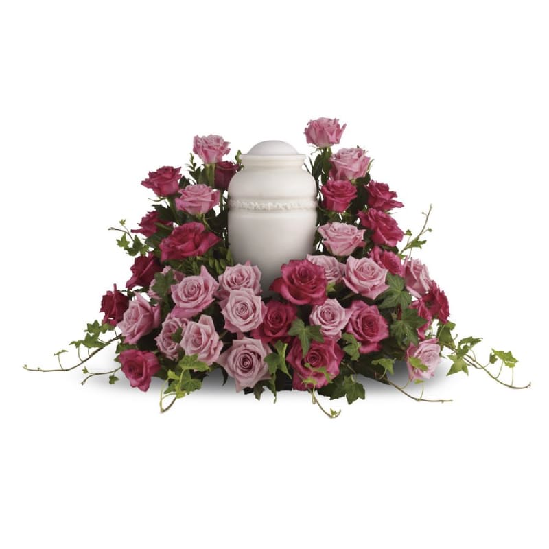 Mixed Pink Rose Urn Tribute