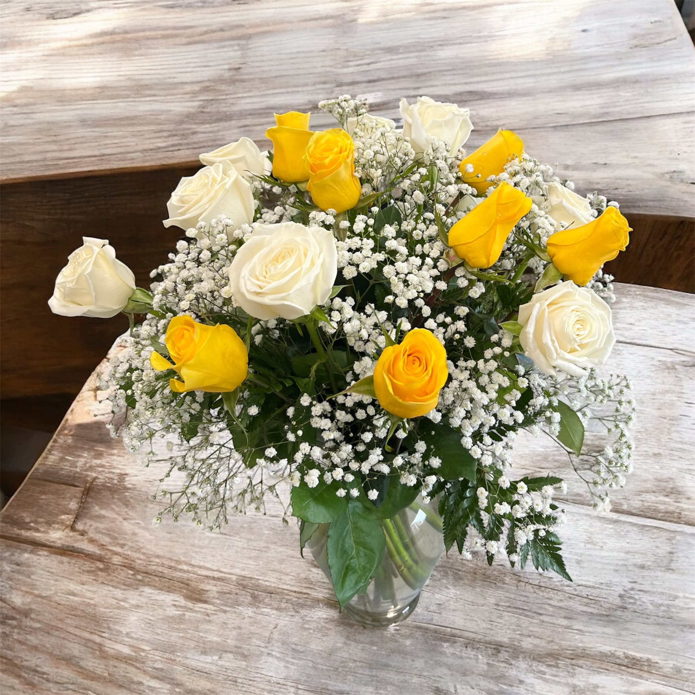 Mixed Colored Rose Arrangement Flower Bouquet