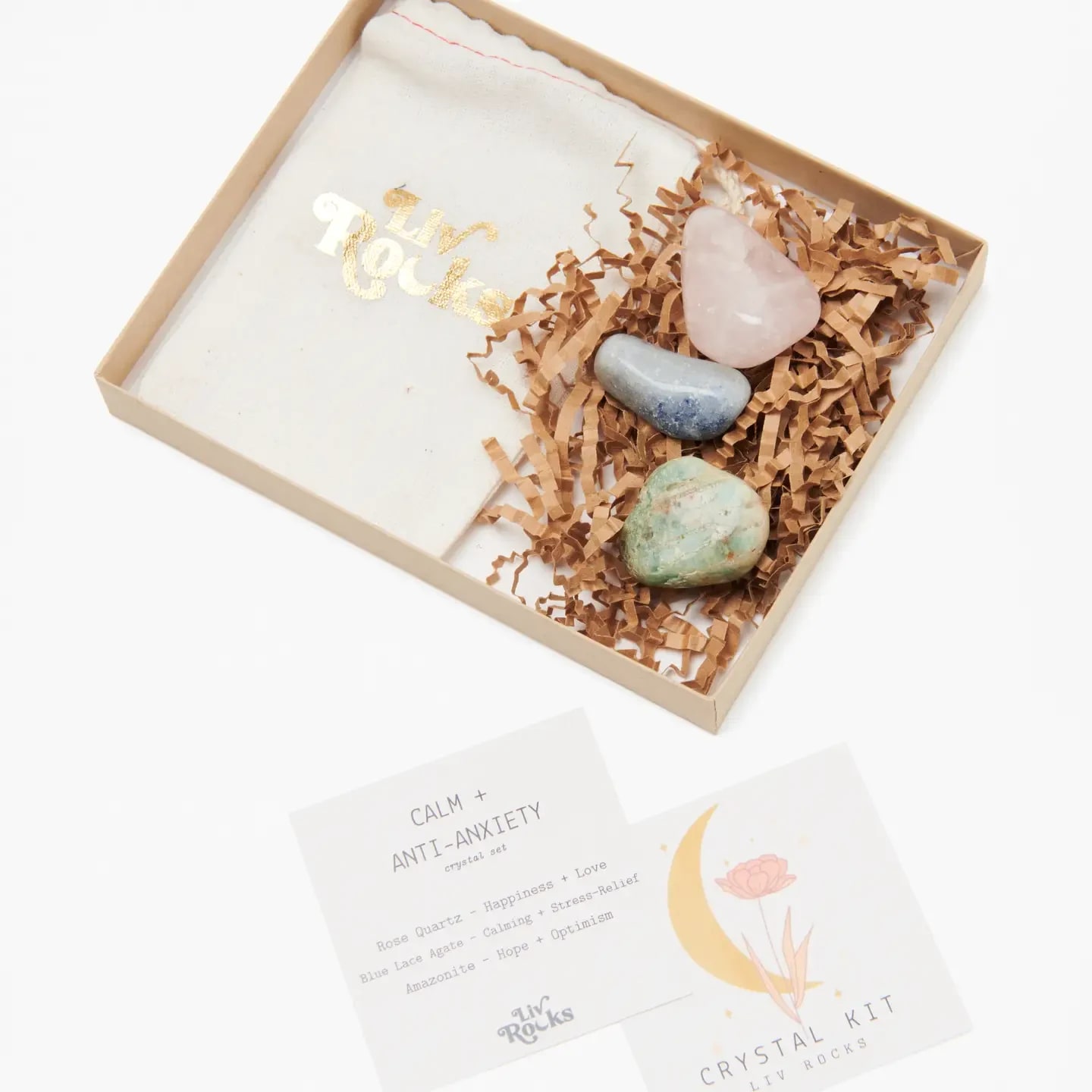 Crystal Kit, Calming + Anti-Anxiety Crystal Gift Set