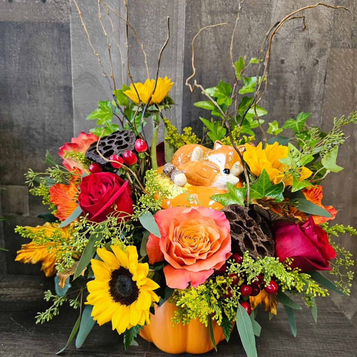 Fox In The Field Arrangement Flower Bouquet