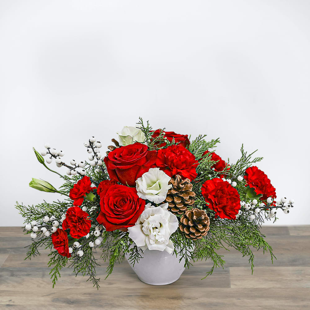 Snowberry Holiday Centerpiece Flower Bouquet