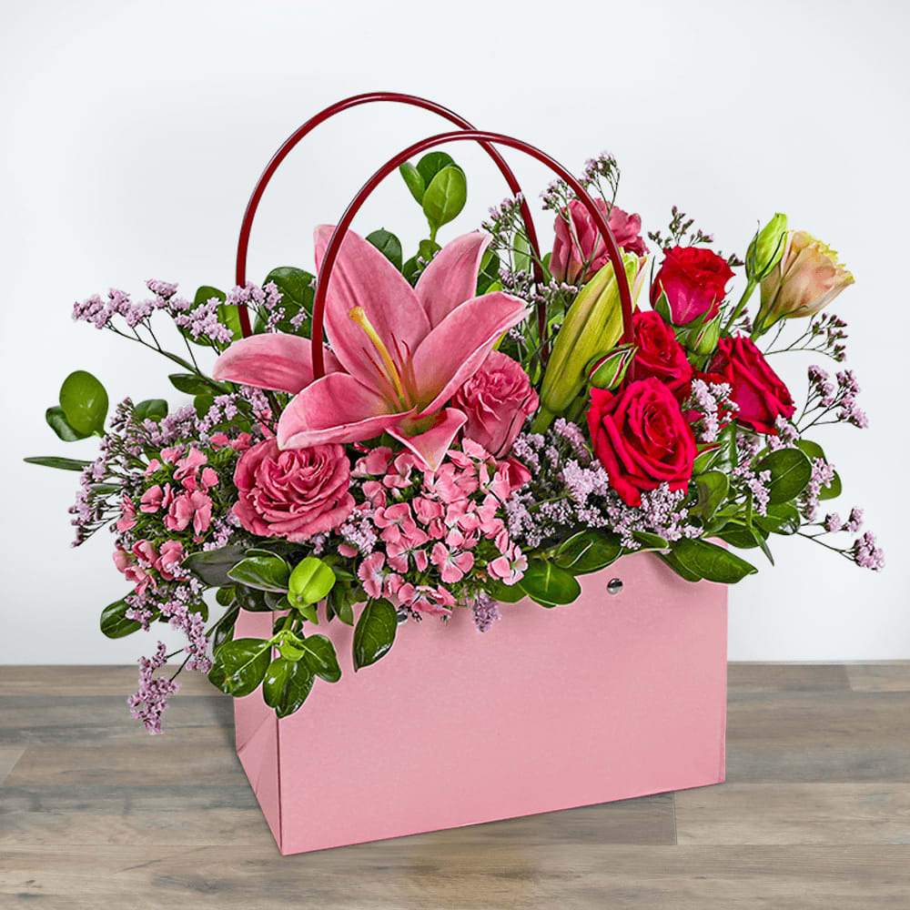 Flirty Petals Tote Flower Bouquet