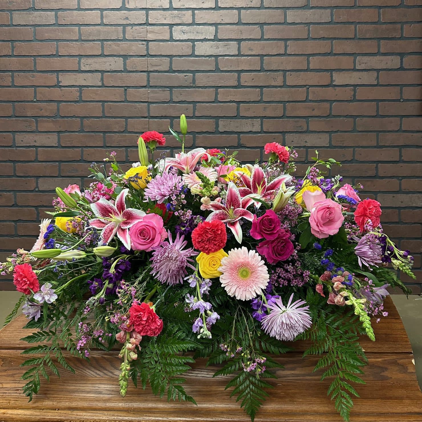 Glorious Garden Casket Spray Flower Bouquet