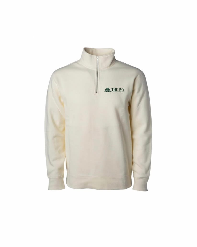 Quarter Zip Sweatshirt Flower Bouquet
