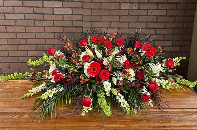 Gamecock Casket Spray Flower Bouquet