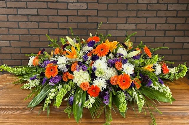 Clemson Casket Spray Flower Bouquet