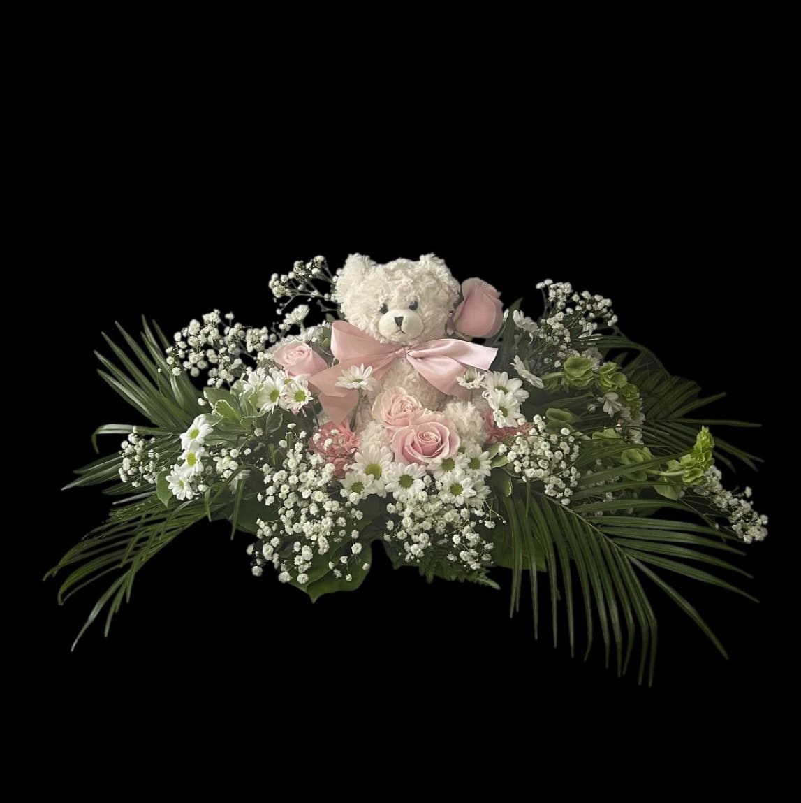 Pink & White Teddy Bear Design