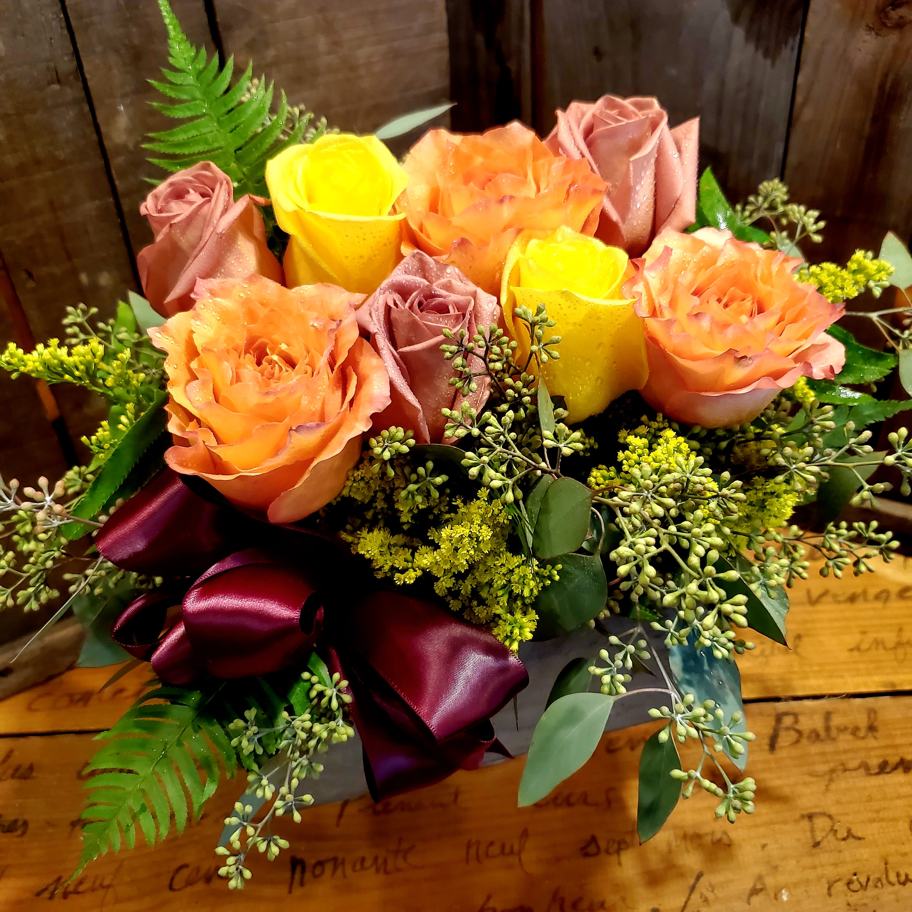 Uptown Box Bouquet, Autumn Mix