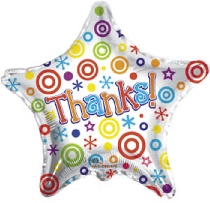Thanks Star Mylar Balloon