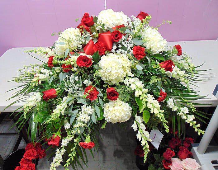 Strength and Solace Casket Spray Flower Bouquet
