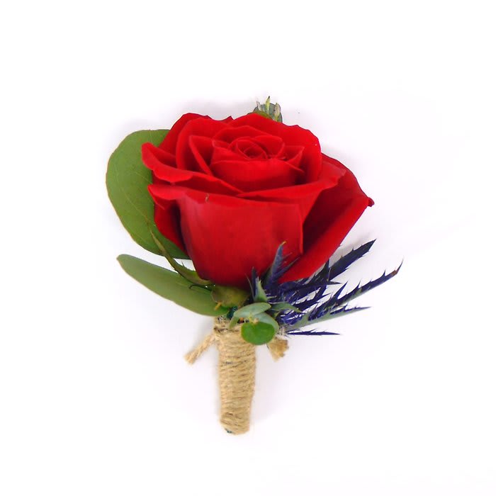 Red Rose & Navy-Twine Flower Bouquet