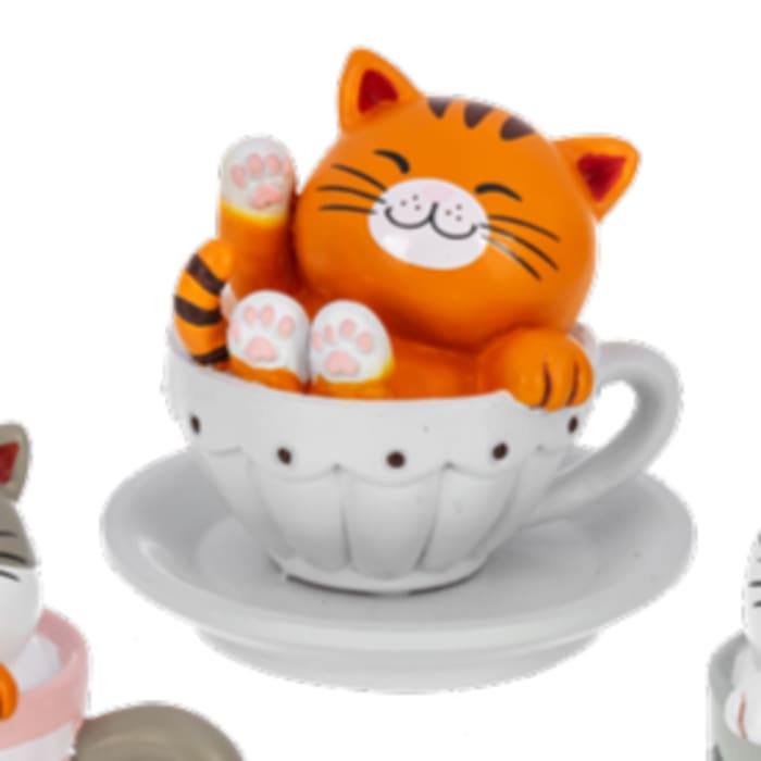 Cat Cafe Figurine-Orange