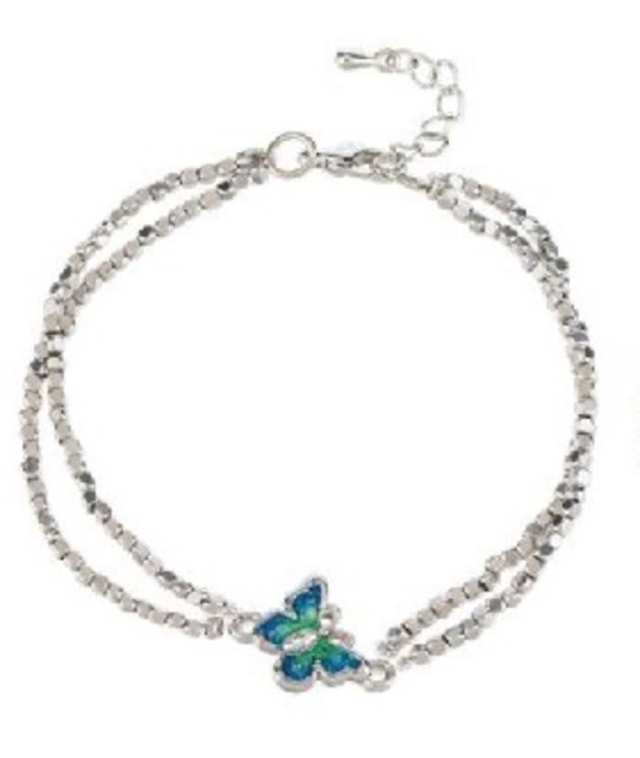 Blue Butterfly Bracelet Flower Bouquet