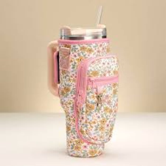Floral Tumbler Carrier/Purse Flower Bouquet